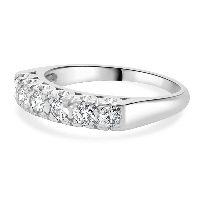 14 Karat White Gold Vintage Diamond Band