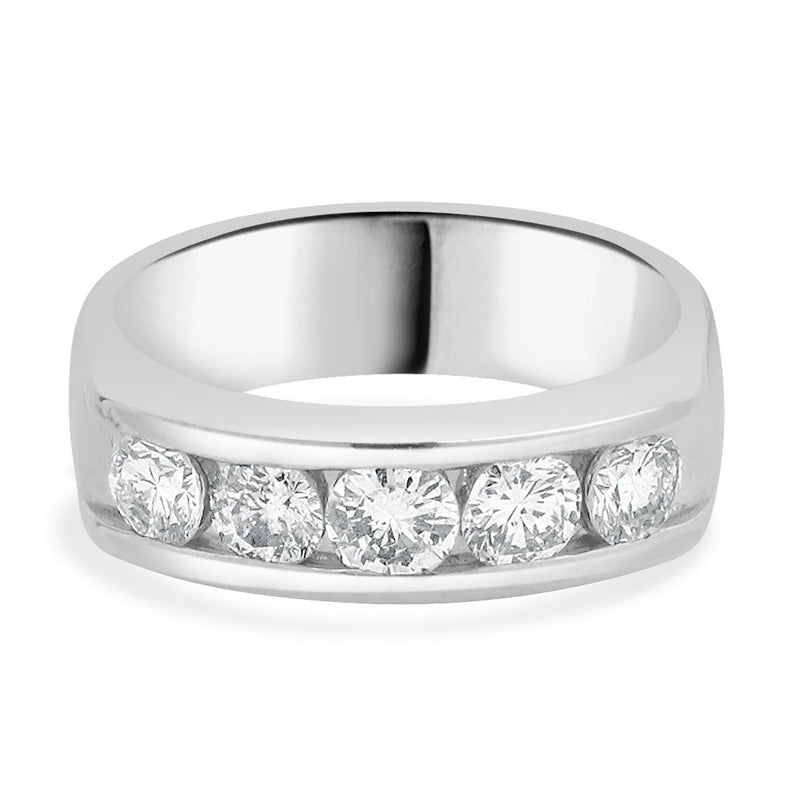 14 Karat White Gold Channel Set Diamond Band