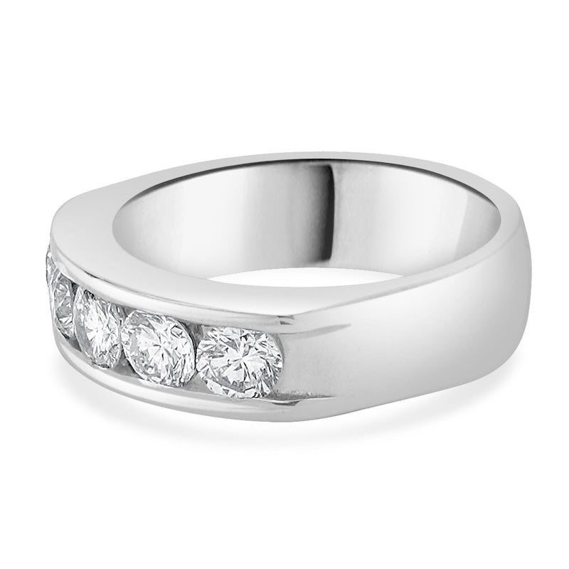 14 Karat White Gold Channel Set Diamond Band