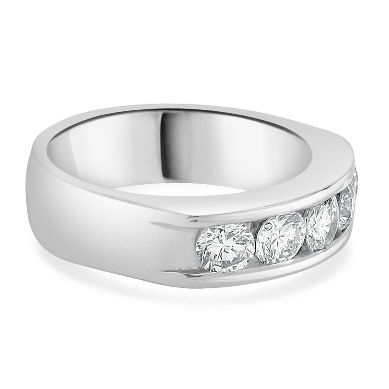 14 Karat White Gold Channel Set Diamond Band