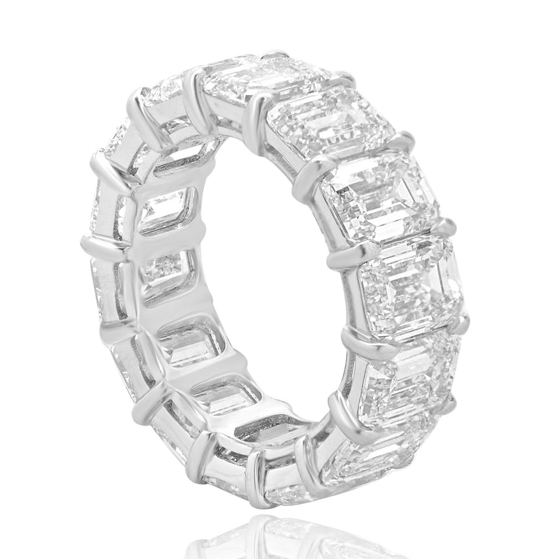 Platinum Emerald Cut Diamond Eternity Band