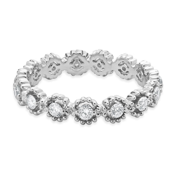 18 Karat White Gold Diamond Cutout Band