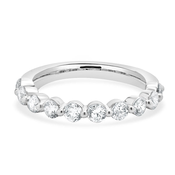 18 Karat White Gold Diamond Band