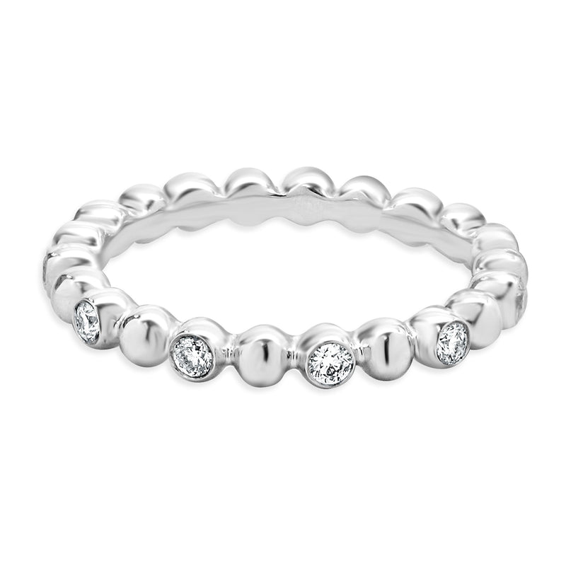 18 Karat White Gold Diamond Bubble Band