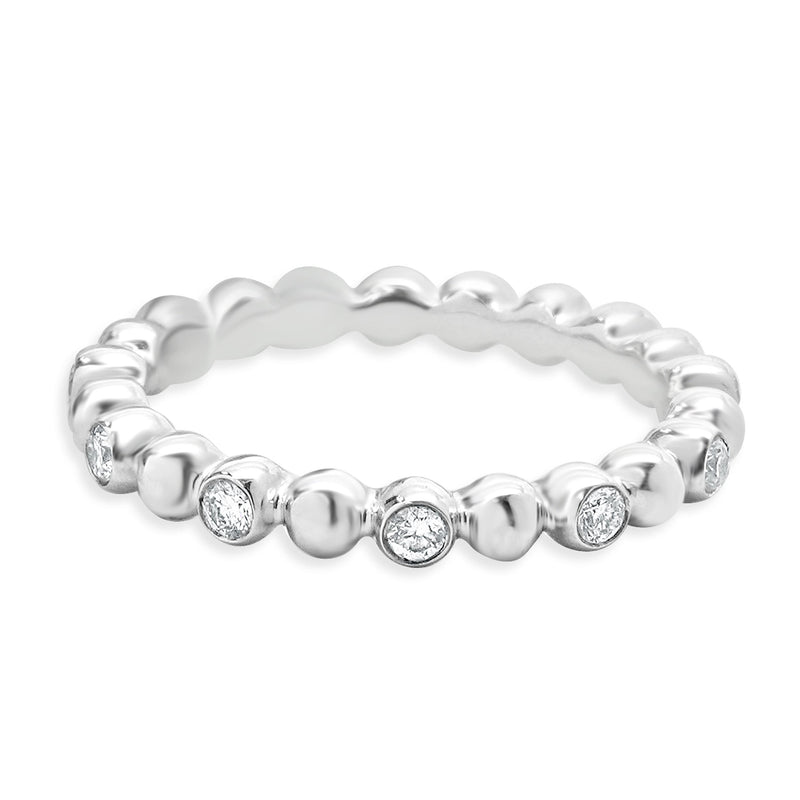 18 Karat White Gold Diamond Bubble Band