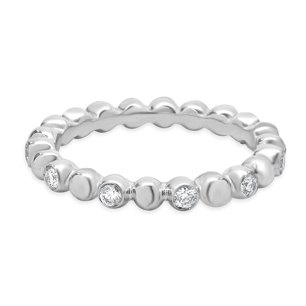 18 Karat White Gold Diamond Bubble Band