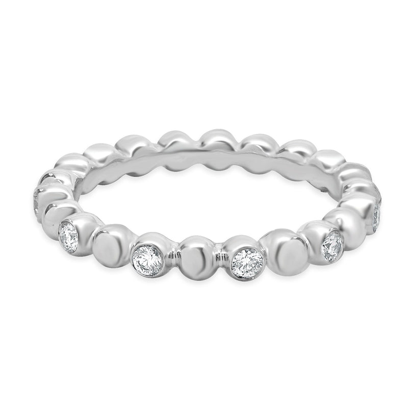 18 Karat White Gold Diamond Bubble Band