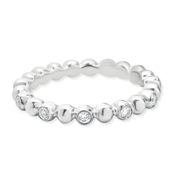 18 Karat White Gold Diamond Bubble Band