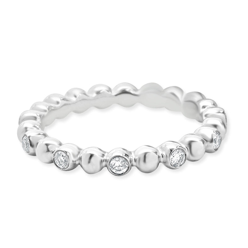 18 Karat White Gold Diamond Bubble Band