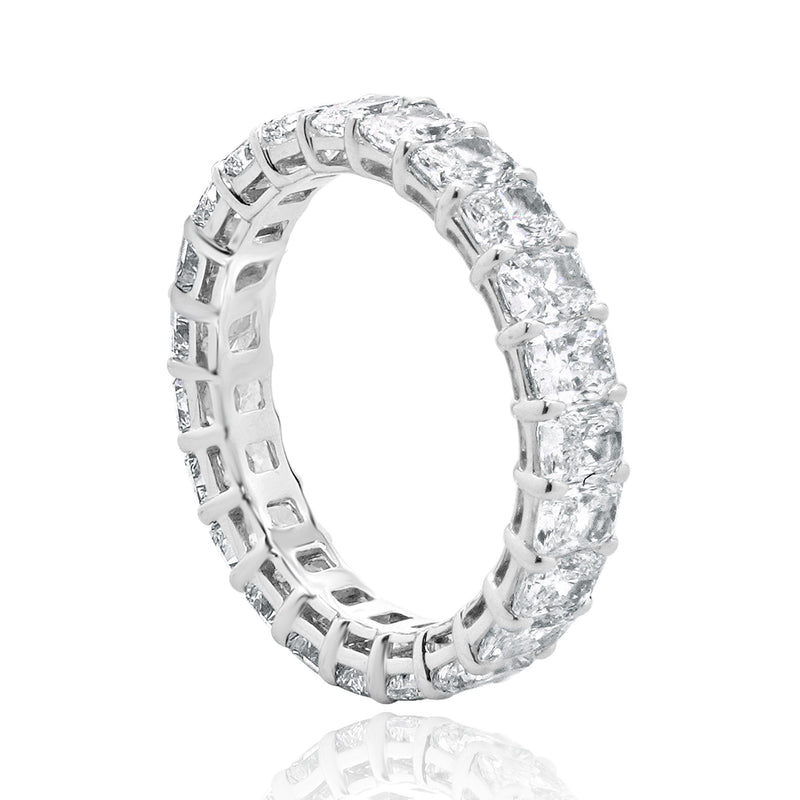 18 Karat White Gold Radiant Cut Diamond Eternity Band