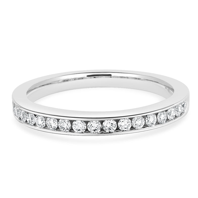 14 Karat White Gold Channel Set Diamond Band