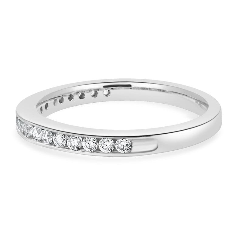 14 Karat White Gold Channel Set Diamond Band