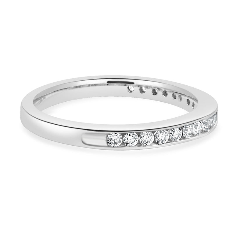 14 Karat White Gold Channel Set Diamond Band