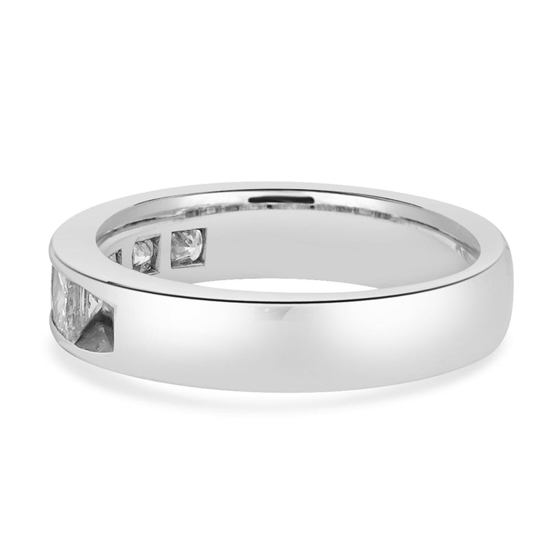 14 Karat White Gold Channel Set Princess Cut Diamond Band