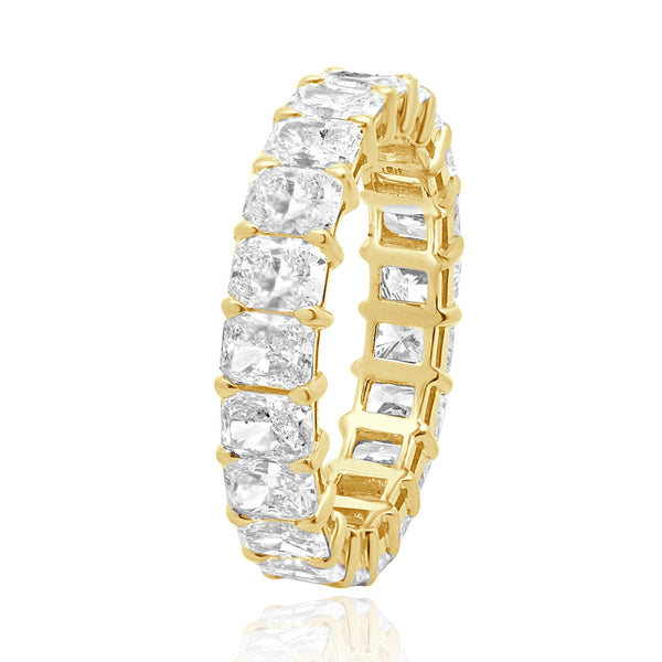 18 Karat Yellow Gold Radiant Cut Diamond Eternity Band