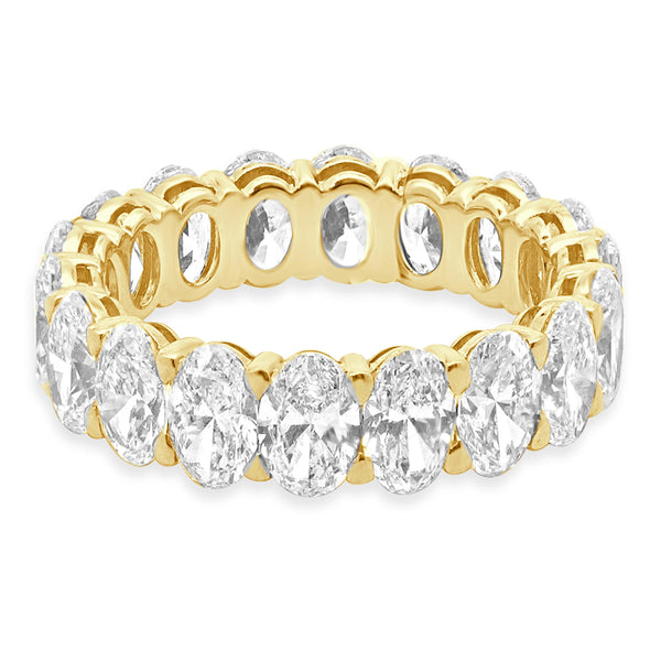 18 Karat Yellow Gold Oval Cut Diamond Eternity Band