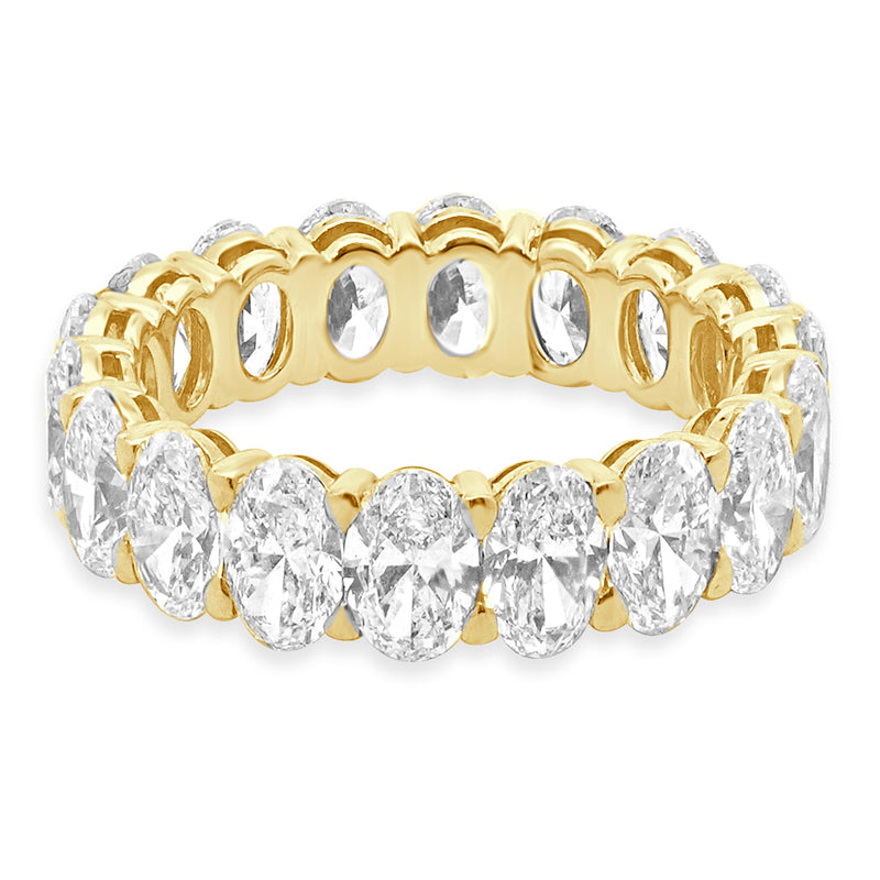 18 Karat Yellow Gold Oval Cut Diamond Eternity Band