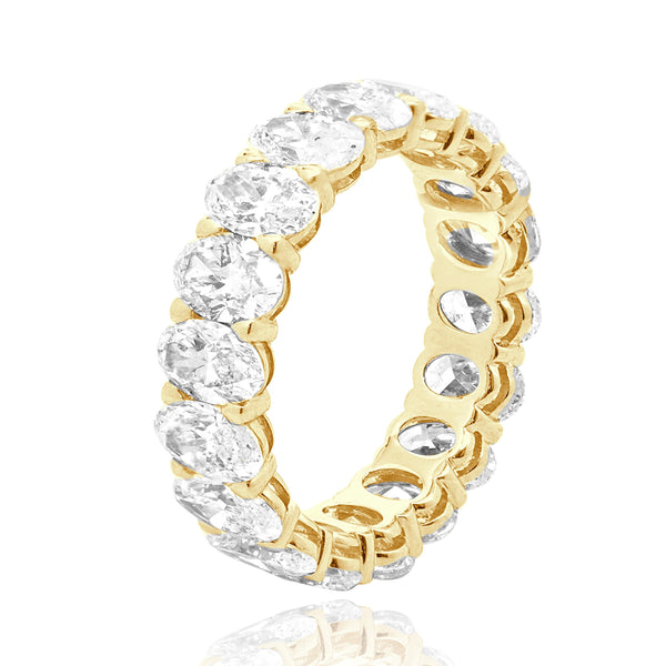 18 Karat Yellow Gold Oval Cut Diamond Eternity Band