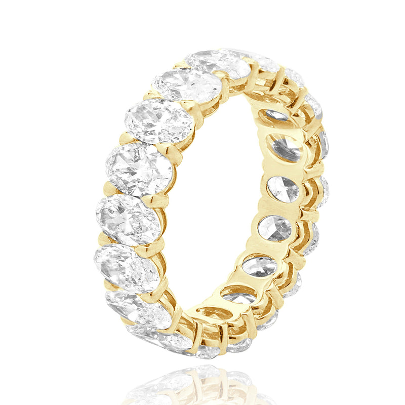 18 Karat Yellow Gold Oval Cut Diamond Eternity Band
