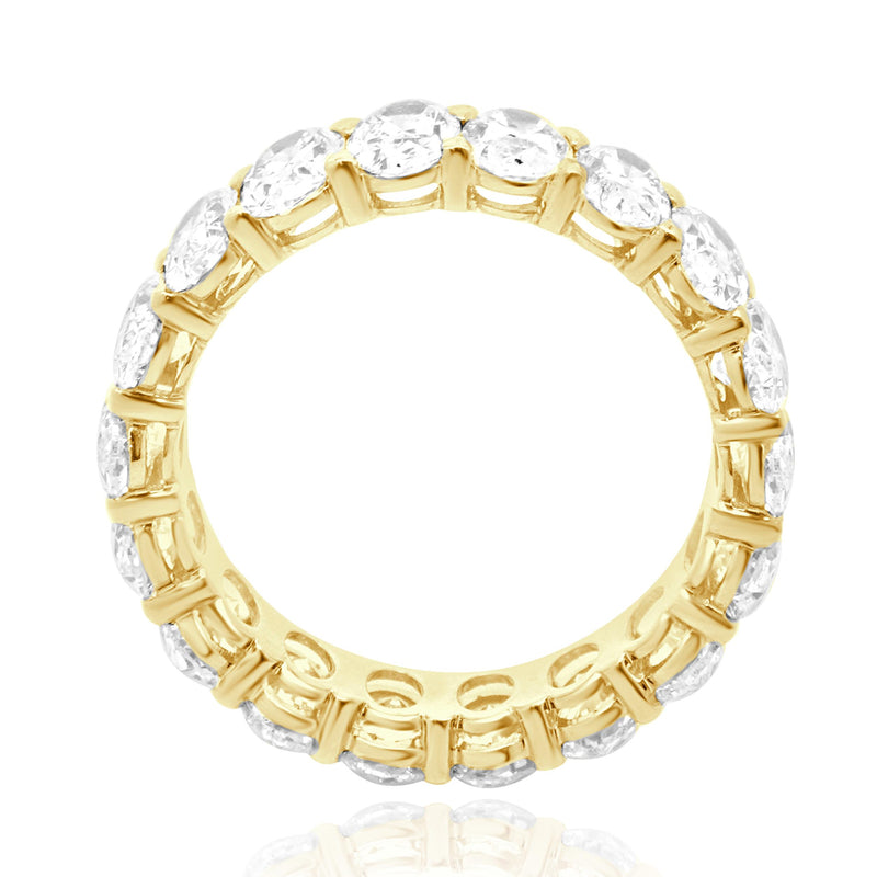 18 Karat Yellow Gold Oval Cut Diamond Eternity Band
