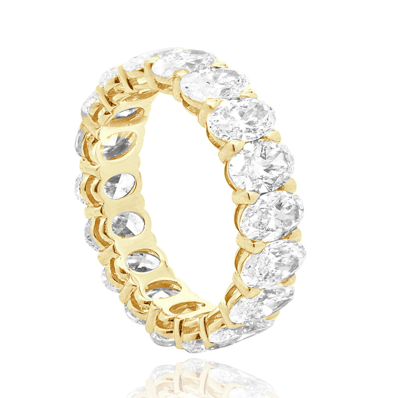 18 Karat Yellow Gold Oval Cut Diamond Eternity Band