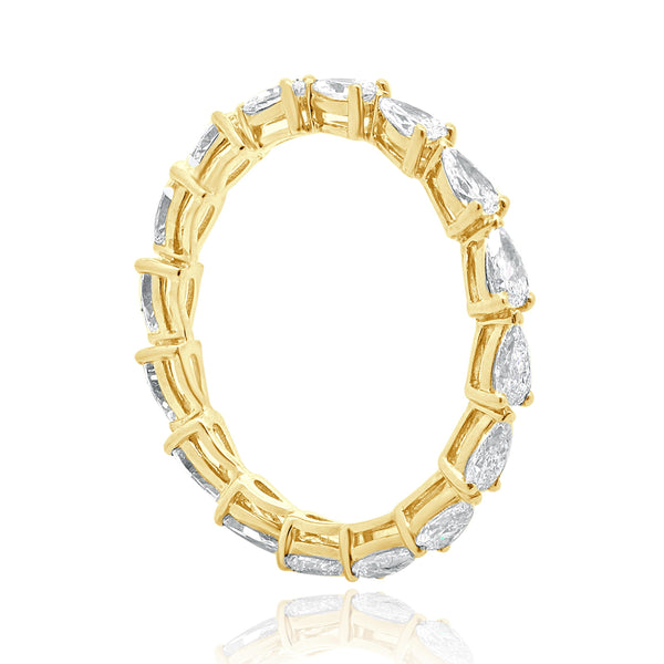14 Karat Yellow Gold Pear Cut Diamond Eternity Band