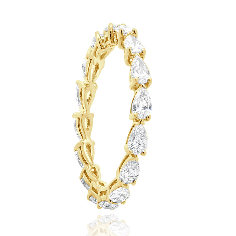 14 Karat Yellow Gold Pear Cut Diamond Eternity Band