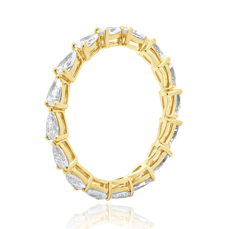 14 Karat Yellow Gold Pear Cut Diamond Eternity Band