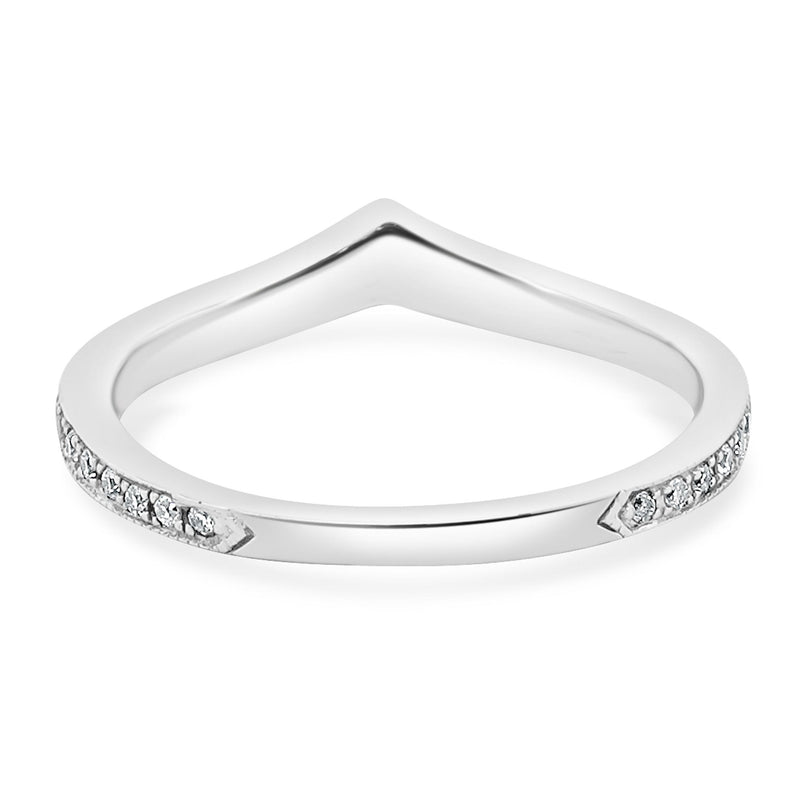 14 Karat White Gold Diamond Contoured Band