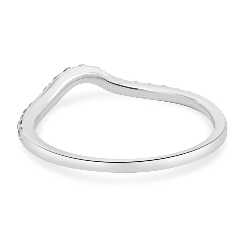 14 Karat White Gold Diamond Contoured Band
