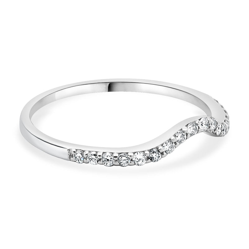 14 Karat White Gold Diamond Contoured Band