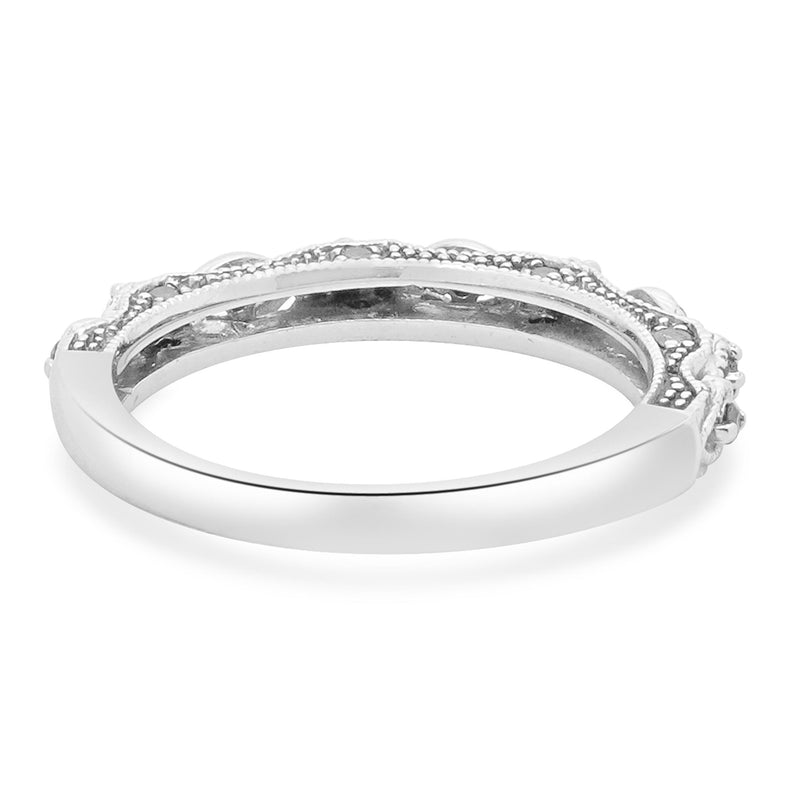 10 Karat White Gold Irradiated Blue Diamond Contoured Band