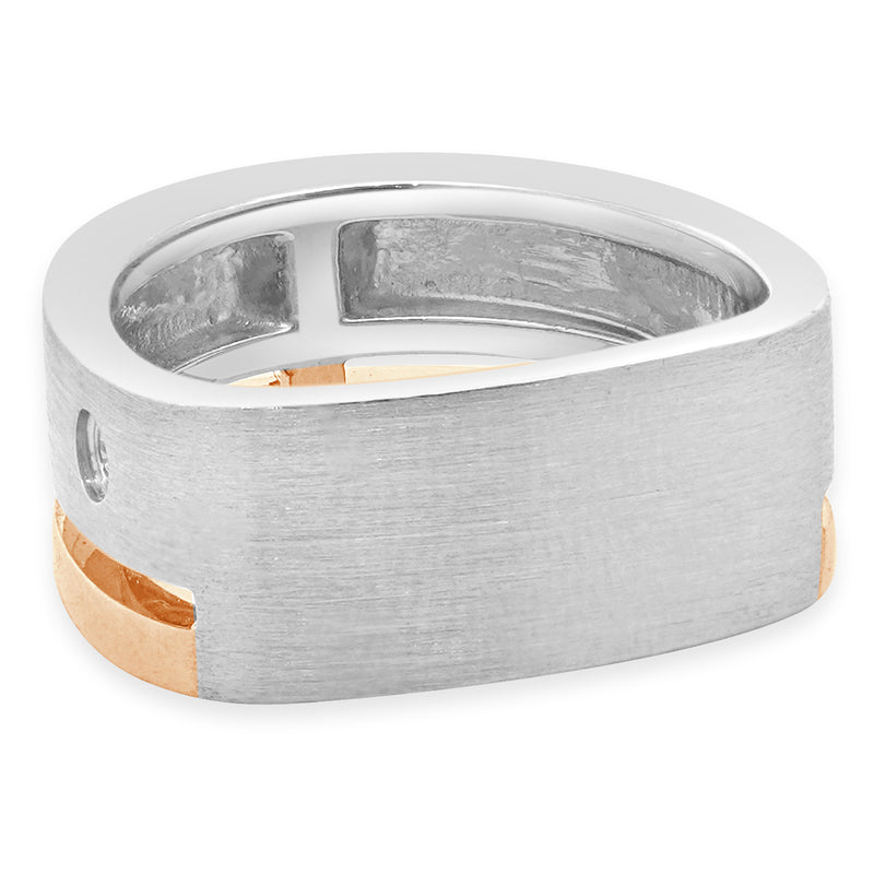 18 Karat Two Tone Interlude Trillion Cut Diamond Wedding Band