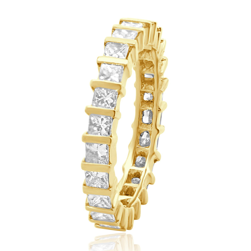 18 Karat Yellow Gold Princess Cut Diamond Eternity Band – The Estate ...