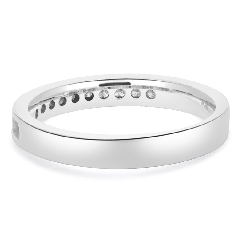 14 Karat White Gold Channel Set Princess Cut Diamond Band