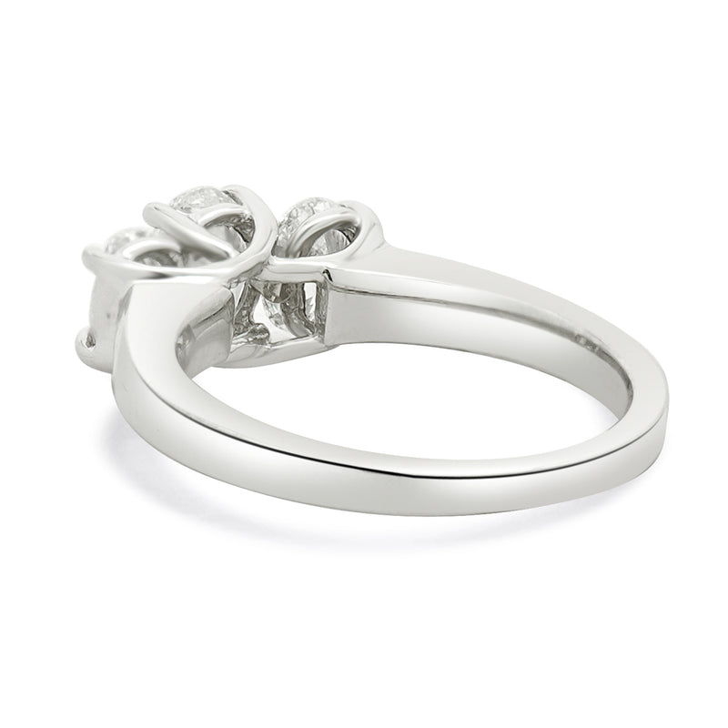 Platinum Three Oval Diamond Band