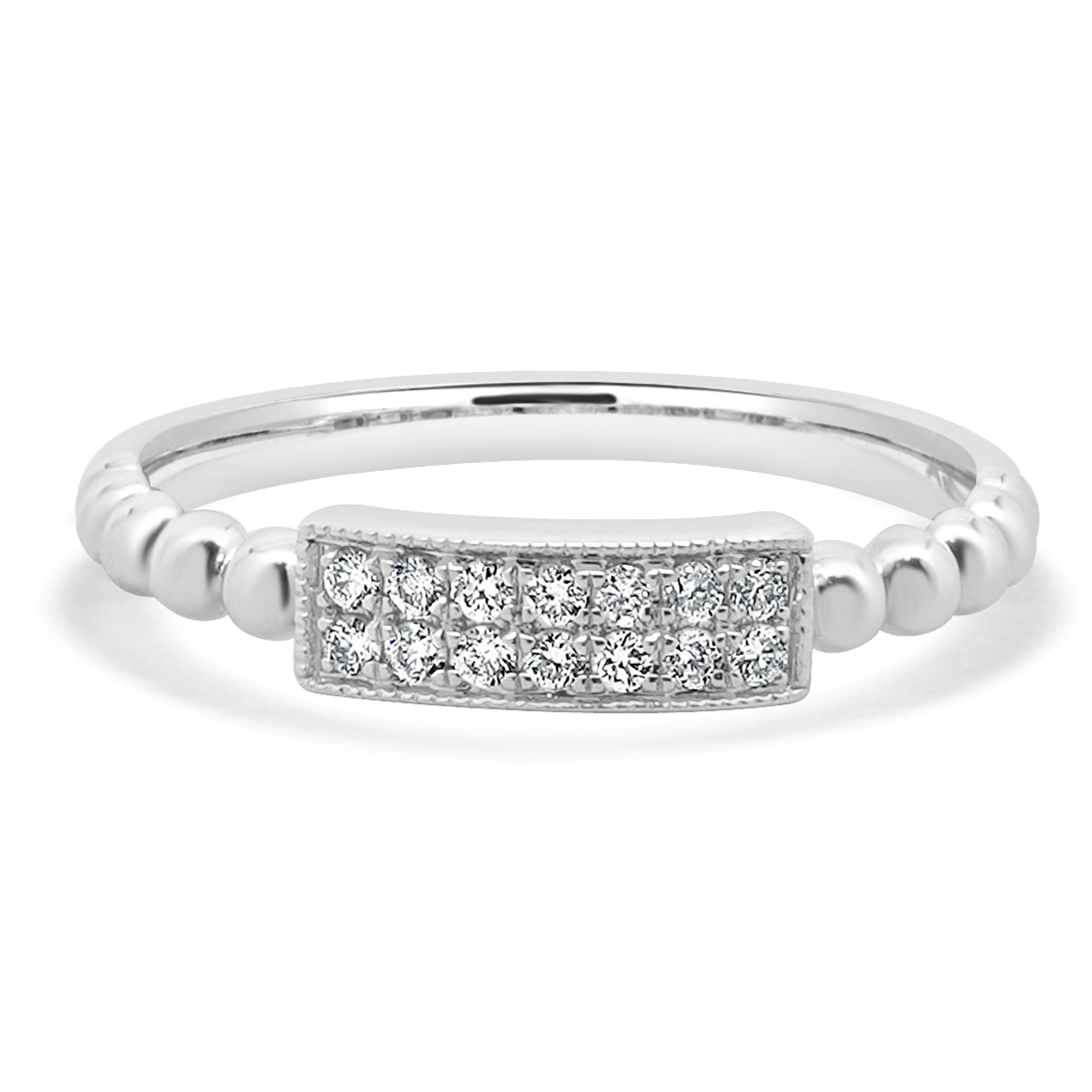14 Karat White Gold Diamond Rectangular Filigree Band – The Estate ...