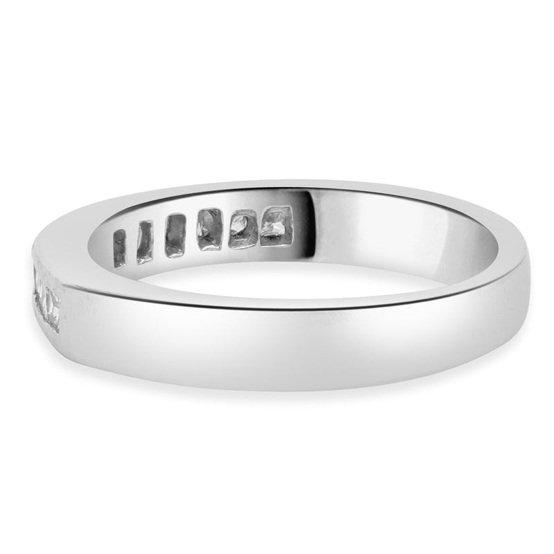 Platinum Channel Set Princess Cut Diamond Band