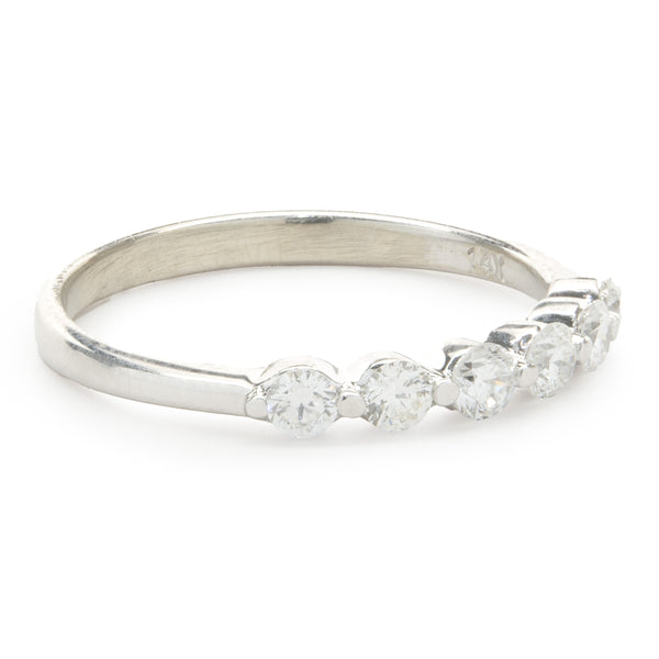 14 Karat White Gold Shared Prong Diamond Band