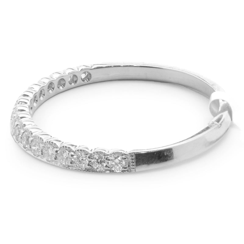 14 Karat White Gold Diamond Band