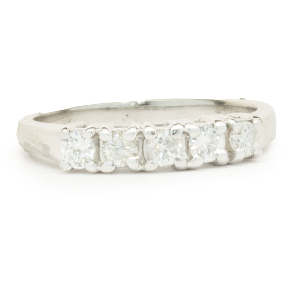 14 Karat White Gold Vintage Diamond Band