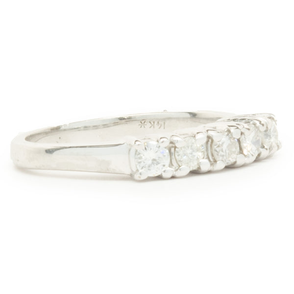 14 Karat White Gold Vintage Diamond Band