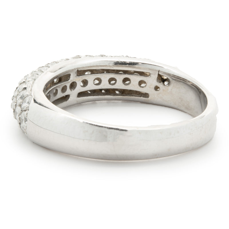 14 Karat White Gold Pave Diamond Band