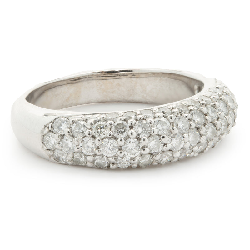 14 Karat White Gold Pave Diamond Band