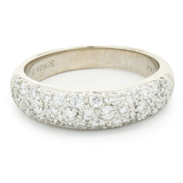 Sonia B 14 Karat White Gold Pave Diamond Band