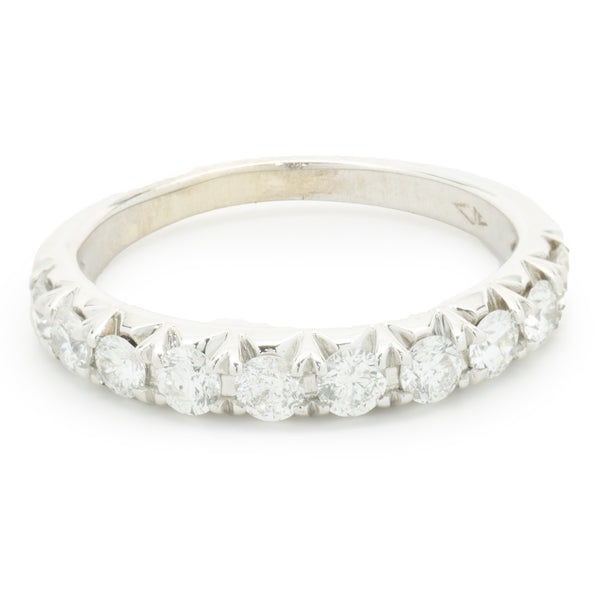 14 Karat White Gold Round Brilliant Cut Diamond Band