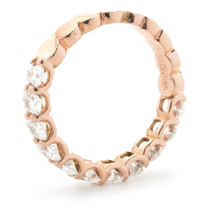 14 Karat Rose Gold Oval Cut Diamond Band
