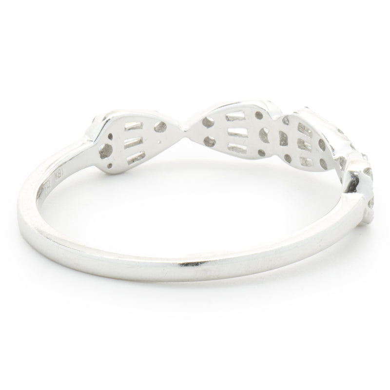 18 Karat White Gold Mosaic Set Pear Shape Diamond Band