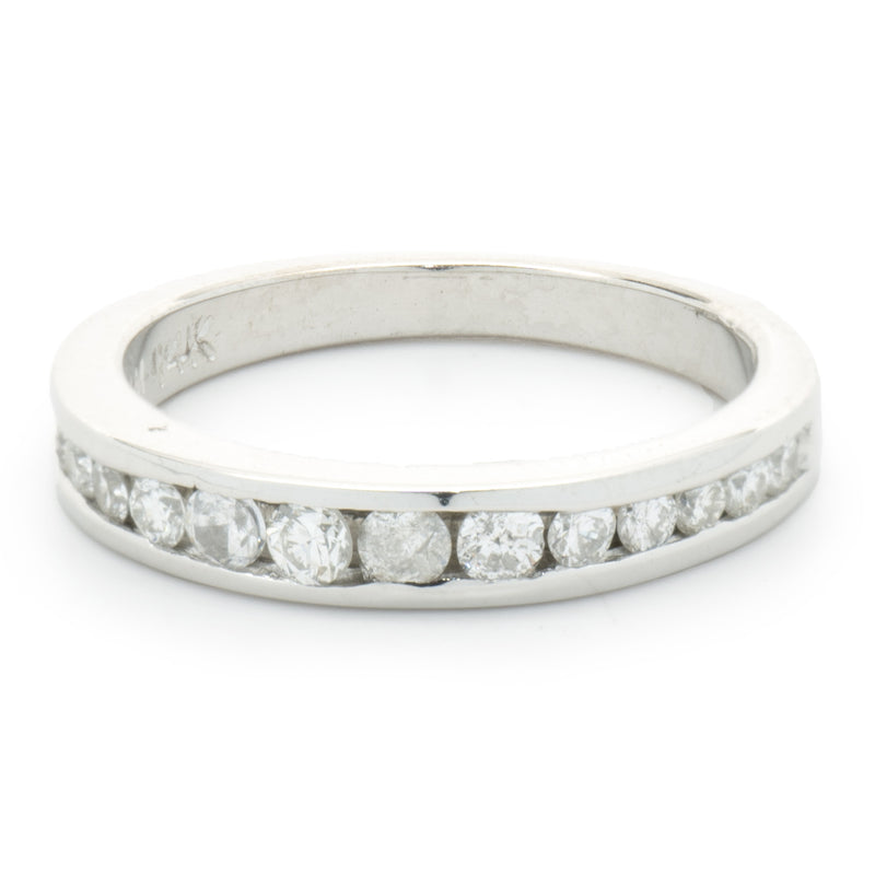 14 Karat White Gold Channel Set Diamond Band