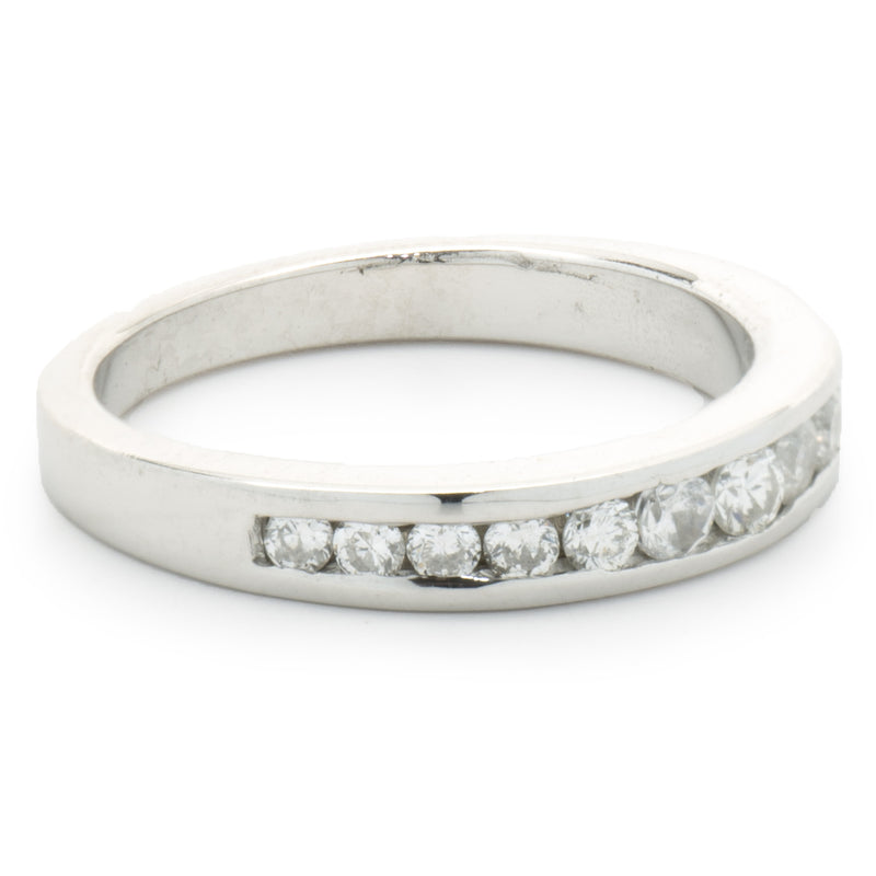 14 Karat White Gold Channel Set Diamond Band